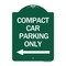 Signmission Compact Car Parking W/ Left Arrow, Green & White Aluminum Sign, 18" x 24", GW-1824-24252 A-DES-GW-1824-24252 - alternate 1